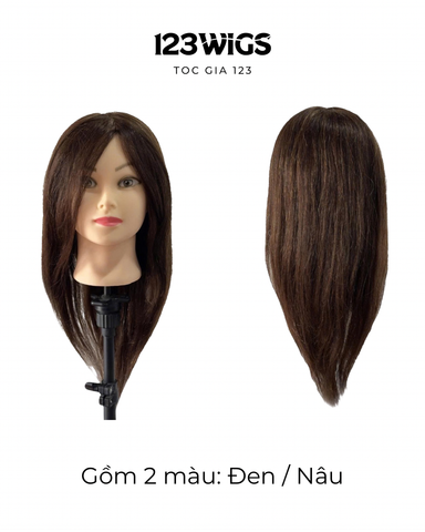 Đầu manocanh tập cắt và tạo kiểu - Đầu canh - Đầu ken 100% tóc thật