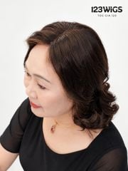 Mái phủ đỉnh tóc thật trung niên - Xoăn đuôi - MS1011