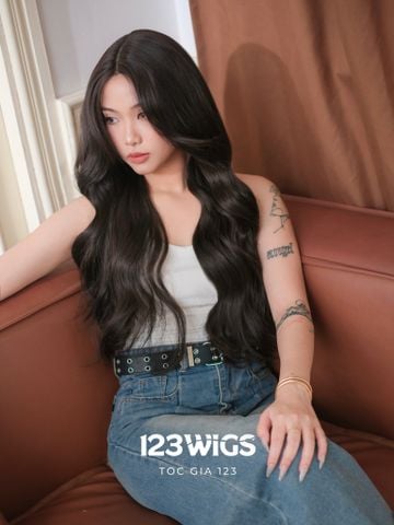 Tóc giả nguyên đầu siêu da lưới Lace mái bay - Layer xoăn sóng SL1038