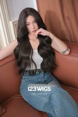 Tóc giả nguyên đầu siêu da lưới Lace mái bay - Layer xoăn sóng SL1038