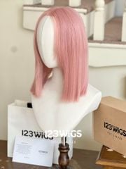 Tóc giả nguyên đầu siêu da lưới Lace - Ngang thẳng chạm vai - Màu trà sữa SL1040