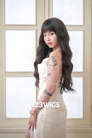 Bộ Nguyên đầu tơ cao cấp - Tóc dài xoăn sóng xù mỳ - Dài ngang eo - Mái thưa S1064