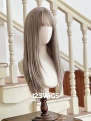 Tóc giả tơ cao cấp - Layer thẳng dài - Mái thưa - Trà gạo - S1061