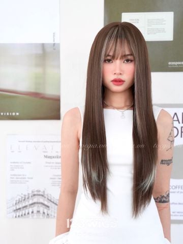 Bộ lưới Da LACE U2 - Dài suôn thẳng - Hai kiểu mái - Màu nâu highlight khói 51248