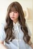 Tóc giả nguyên đầu - Xoăn gợn sóng - Mái ngang - Nâu mocha - 51253