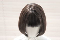 Bộ tóc giả nguyên đầu tơ cao cấp ngắn bob - Mái ngang - Màu nâu đen - 21207