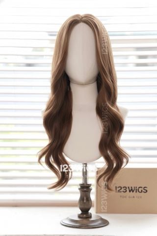 Bộ lưới Da LACE U2 - Xoăn lơi dài - Hai mái layer - Màu nâu caramel 51198