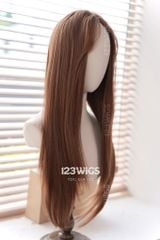 Tóc giả Lace U2 - Thẳng dài - Hai mái layer - Màu nâu vàng 61196