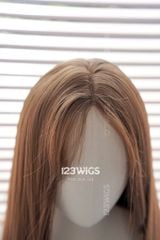 Tóc giả Lace U2 - Thẳng dài - Hai mái layer - Màu nâu vàng 61196