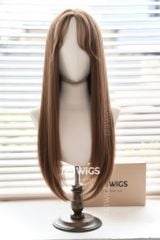 Tóc giả Lace U2 - Thẳng dài - Hai mái layer - Màu nâu vàng 61196