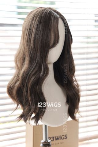 Tóc xoăn sóng lơi siêu da LACE - Hai mái - Dài ngang vai - Nâu lạnh 41194