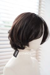 Tóc ngắn xoăn nhẹ uốn cụp siêu da LACE - Mái bay - Nâu đen 31192