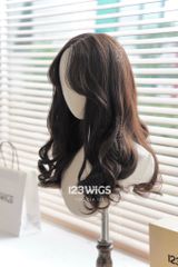 Tóc dài xoăn sóng lơi siêu da LACE - Mái bay - Nâu đen 41190