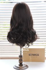 Tóc dài xoăn sóng lơi siêu da LACE - Mái bay - Nâu đen 41190