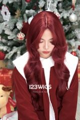Tóc giả Lace U2 - Xoăn gợn sóng - Hai mái bay - Màu đỏ đồng 61235