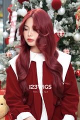 Tóc giả Lace U2 - Xoăn gợn sóng - Hai mái bay - Màu đỏ đồng 61235