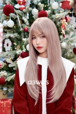 Bộ tóc giả nguyên đầu - Suôn thẳng layer - Mái ngang thưa - Màu xám ánh tím 51232