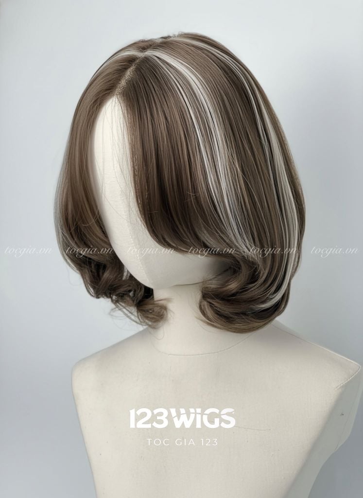 Tóc lob ngang vai uốn cụp highlight siêu da LACE 31177