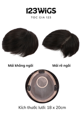 Mái phủ đỉnh nam tóc thật che phủ đỉnh đầu, che hói, bạc 2 kiểu dáng 11175