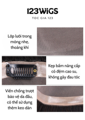 Mái phủ đỉnh nam tóc thật che phủ đỉnh đầu, che hói, bạc 2 kiểu dáng 11175