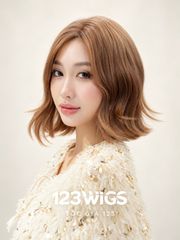 Tóc giả Lace U2 - Layer bob ngang vai - Mái bay - Nâu trà sữa - MS1005