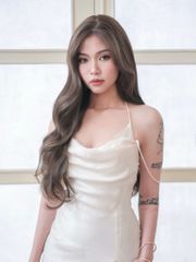 Tóc siêu da Lace 2 mái - Xoăn sóng - Dài ngang eo - Nâu Lạnh SL1041