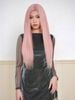Bộ tóc giả nguyên đầu siêu da lưới Lace mái bay - Dài ngang lưng - Thẳng tự nhiên - Màu Hồng Khói - SL1012