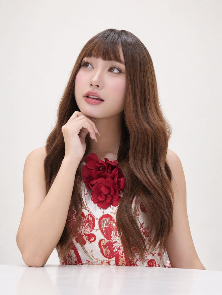 Tóc giả nguyên đầu - Xoăn gợn - Ombre nâu vàng - MS1009