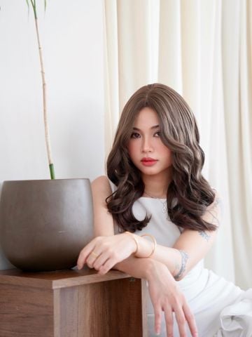 Bộ lưới Da LACE U2 - Xoăn sóng lơi - Hai mái bay - Màu nâu mocha 41240