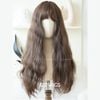 Tóc giả nguyên đầu - Sóng lơi retro dài - Mái ngang - Nâu mocha - 61266