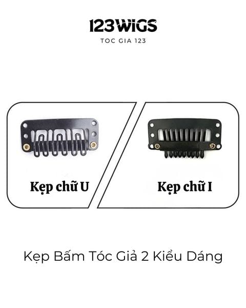 Kẹp phím tóc giả - Kẹp bấm 6 răng có đệm silicon chống trượt (nhiều kích thước, màu sắc)