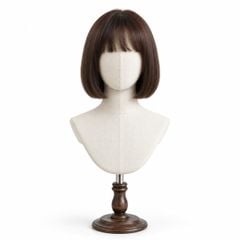 Tóc giả nguyên đầu - Bob ngắn - Nâu socola - MS1007
