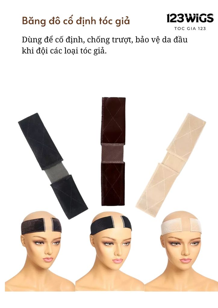 Băng đô cố định, chống trượt tóc giả