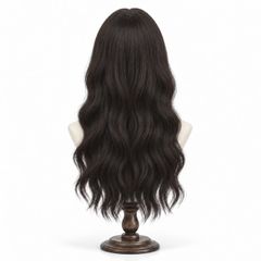 Tóc giả nguyên đầu - Xoăn sóng lớn - Nâu đen - MS1008