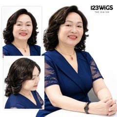 Tóc thật trung niên - Xoăn lọn ngang vai - MS1010