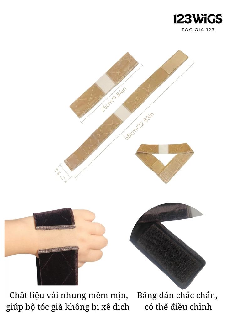 Băng đô cố định, chống trượt tóc giả
