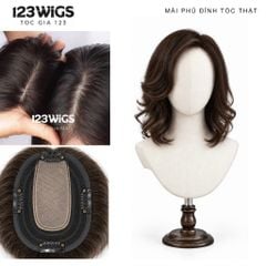 Mái phủ đỉnh tóc thật trung niên - Xoăn đuôi - MS1011