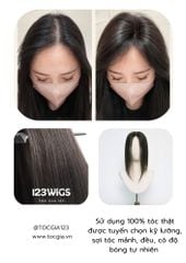 Mái lưới da tóc thật 1 lớp che phủ đỉnh đầu, che hói, che bạc 11169