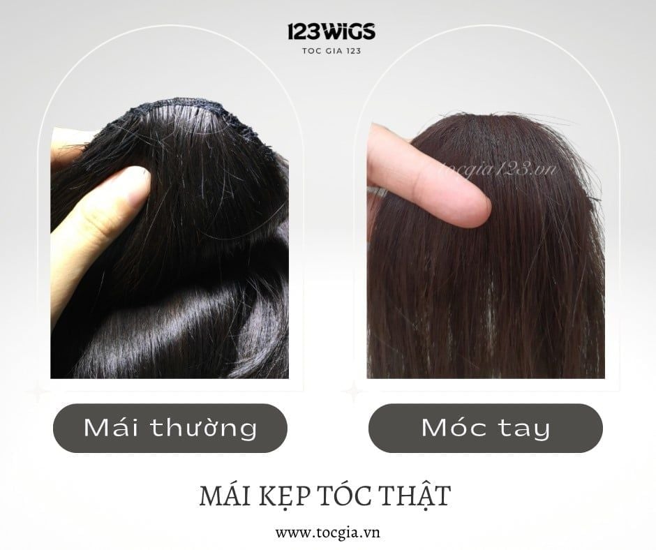 Mái ngang - Mái ngố dày vừa tóc thật MN2