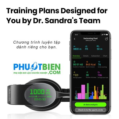  Kính Bơi Thông Minh Holoswim RAIKA 2 Pro 