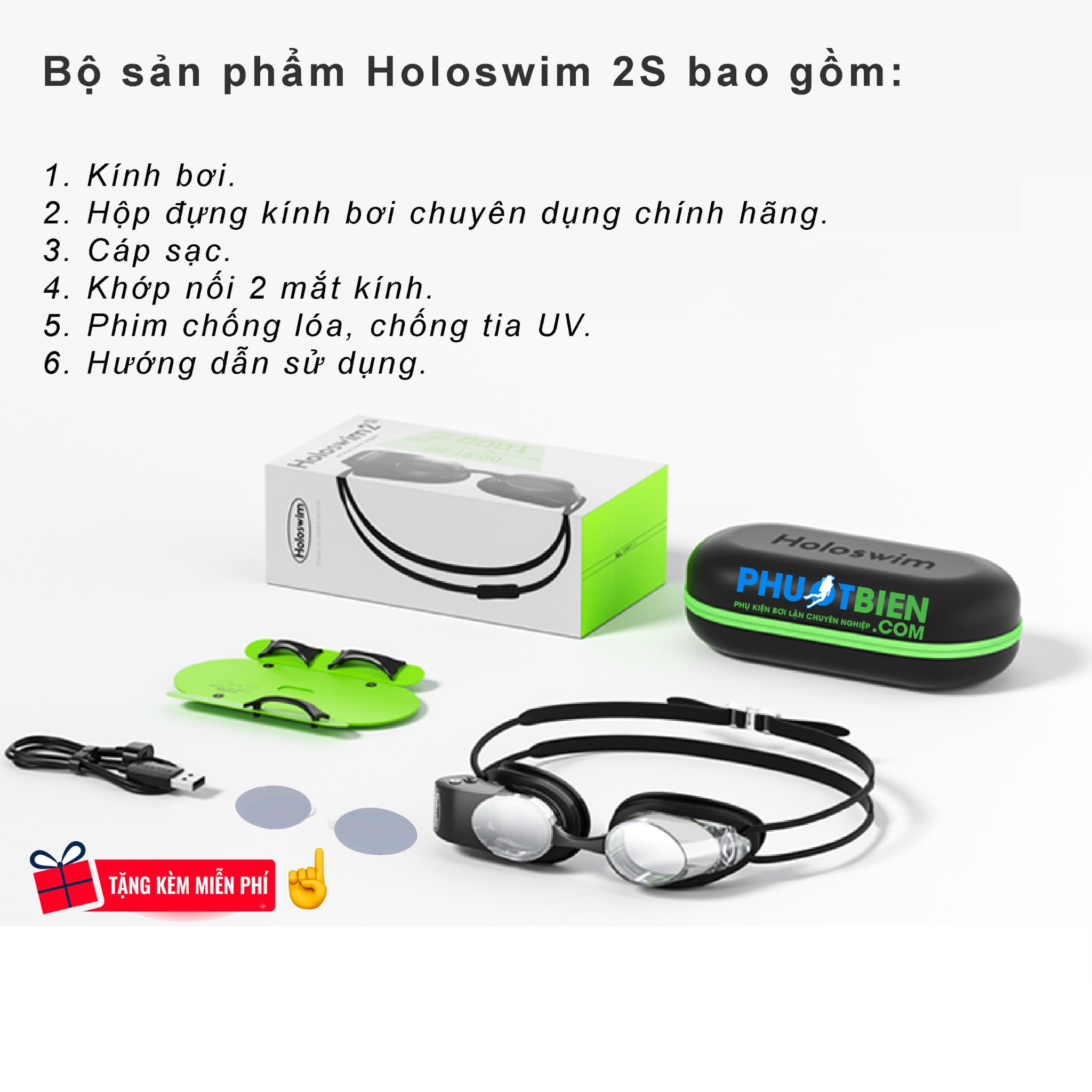 Kính bơi thông minh holoswim smart AR goggles
