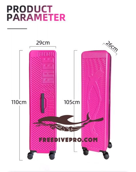 Hộp Vali fins box đựng chân nhái lặn freedive 4 bánh xe frenzel