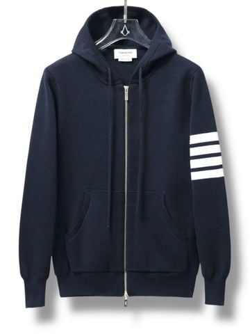 AK Thom Classic Loopback 4-Bar Full Zip Hoodie – Navy