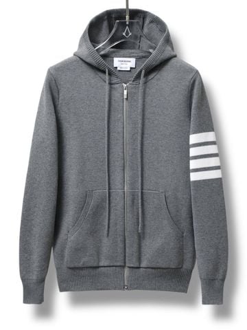 AK Thom Classic Loopback 4-Bar Full Zip Hoodie – Grey