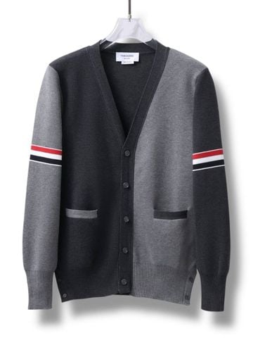 AK Thom Cardigan Funmix Stripe Armband – Grey