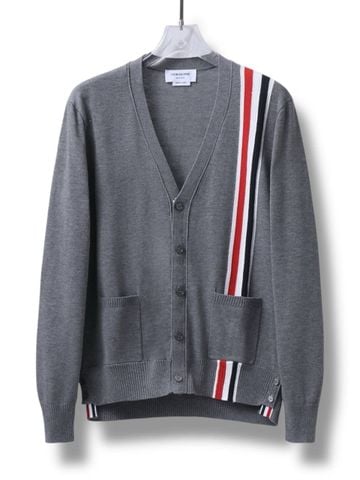 AK Thom Cardigan Stripe Pocket - Grey