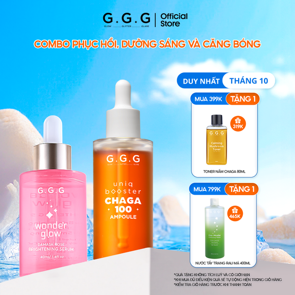 Combo 1 Tinh Chất Booster Nấm G.G.G 50ml 1 Tinh Chất Dưỡng Sáng G.G.G 40ml