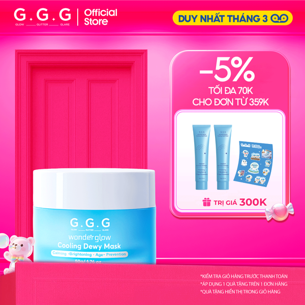  Mặt Nạ Cooling Dewy Mask Dịu Da Tức Thì, Sáng Mịn và Căng Bóng - G.G.G Wonder Glow Cooling Dewy Mask 50g 