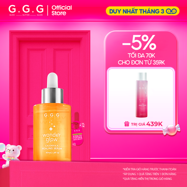  Serum Cam Dưỡng Sáng, Ngừa Mụn, Mờ Thâm Mụn - G.G.G Wonder Glow Healing Serum 40ml 