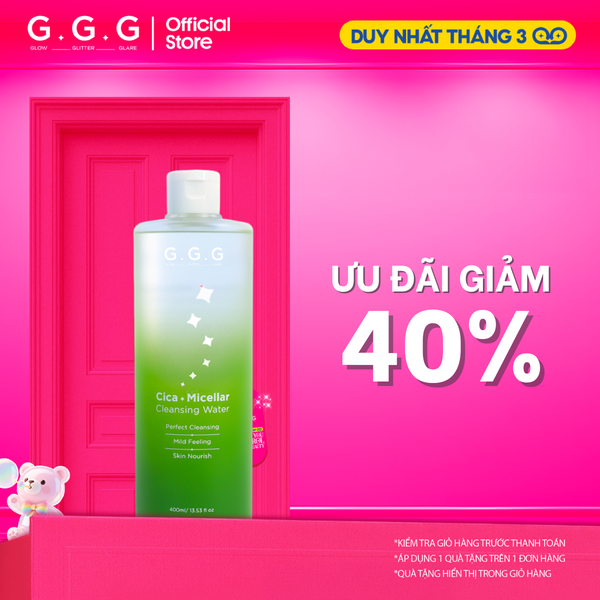  Nước tẩy trang sạch sâu, mát mịn, mượt da - G.G.G Cica Micellar Cleansing Water 400ml 
